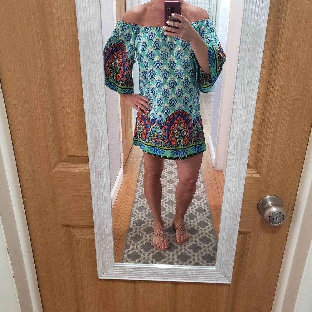 Off the shoulder summer dress with bell sleeves